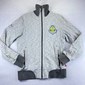 Vintage EDC By ESPRIT Mens Jacket Medium Gray Gas Station Mechanic Heavy Zip Y2K